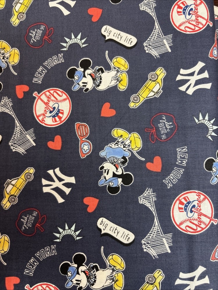 Fabric Traditions Disney MLB Mash-Up New York Yankees Cotton Fabric by the Yard