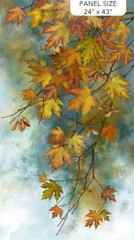 Autumn Splendor Cotton Quilt fabric Northcott 2683-66 Seeds on Dark Teal