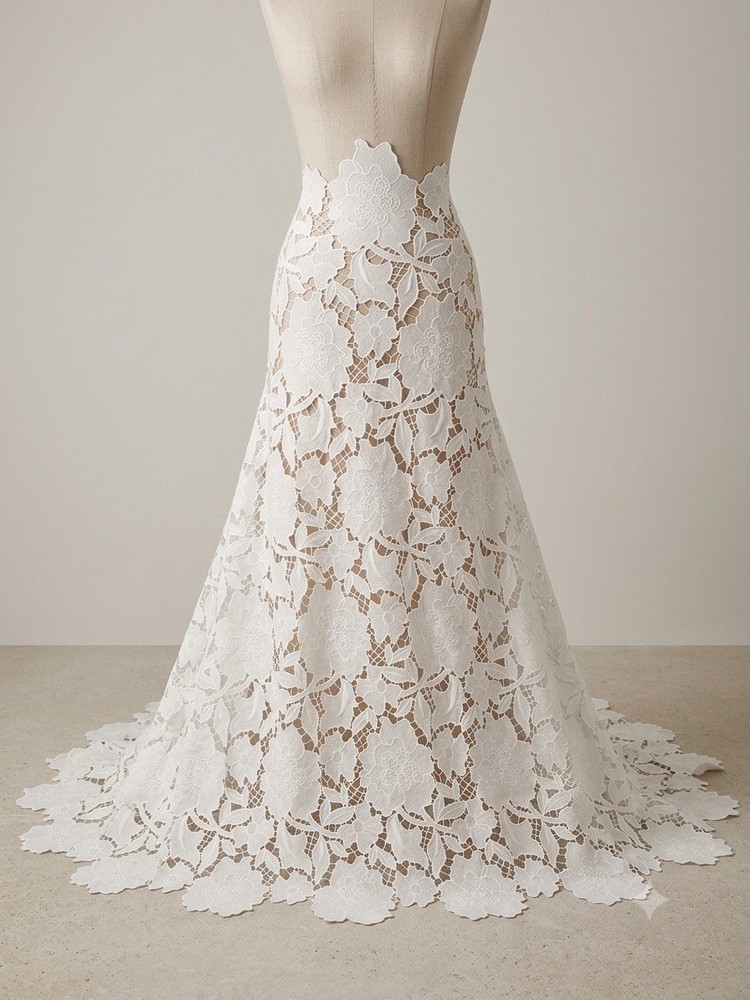 White Embroidered Lace Fabric 50” Width Sold By The Yard
