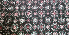 Robert Kaufman Fabric Sevenberry Bandana red & white designs on black 60″x43″