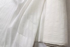 55” Wide Striped Silk Linen Material Crepe Ivory White Silk Flax Fabric Wedding