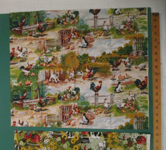 Cotton Quilt Fabric Lot of 4 FQs Farm Chicken Cow Pig Barns