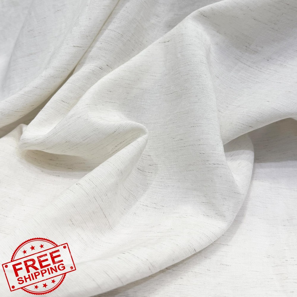 Fabrimuse White linen blend fabric 3yd