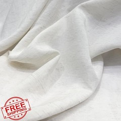 Fabrimuse White linen blend fabric 3yd