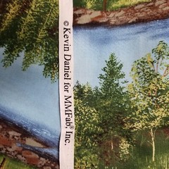 Kevin Daniels MMFab Canadian Geese Forest Lake Cabin Scenic Cotton Fabric 60×45