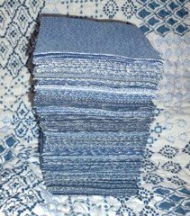 Denim Blue Jean Fabric Squares 3 1/2″ X 3 1/2″ Lot Of 150 For Rag Quilt Craft