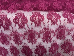 Burgundy Floral Lace Fabric By the Yard 46″ Wide