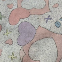 Vintage Precious Moments Fabric 3 Ydx44” Uncut Pastel Heart Crayon Spectrix 2001