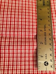 Red & White Small Plaid Homespun Cotton Fabric 1Y x 43″W