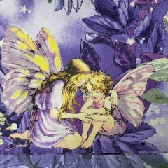 Sparkly Night Fairies Fabric Purple Cicely Mary Barker Michael Miller 1 Yard