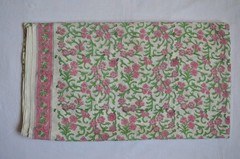 7 Yard Hand Block Floral Print Fabric 100%Cotton NO TARRIF CHARGES 100%✅ZK_234