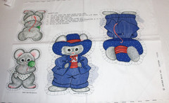 Vintage Uncut Fabric Panel Spring Mills Mouse Family