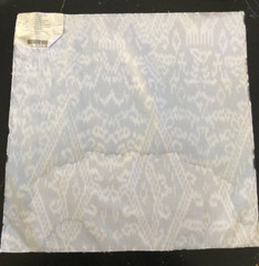 SCHUMACHER Maya Ikat Print in Blue, Tan, White 17 x 17 1/2″ Cotton Fabric Sample