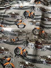 CUSTOM, Remnant/Piece HARLEY DAVIDSON HD Motorcycle Cotton Fabric 14” x 18” S