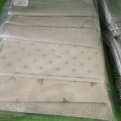 Cotton Fat Quarter Bundle Lot, Black White Gray Polka Dot Quilting 18″x22″