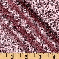 Ben Textiles Glitz Sequin & Mesh Fabric by The Yard, Mauve yard,