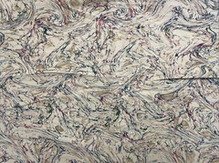 Vtg Cotton Fabric Marbled Red Green Blue Purple Beige 1 5/8 Yard x 44 inches
