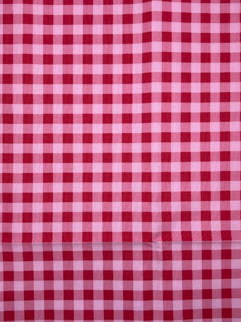 Red/Pink Plaid Fabric Cotton 44″ BTY
