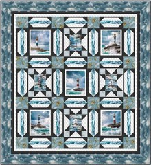 Henry Glass – Coastal Guardians – Repeating Border Stripe – Blue/White, BTY
