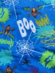 GOOSEBUMPS Blue “You Can’t Scare Me”Cotton Fabric Parachute Press ©1997 3/4 Yard
