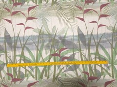 P Kaufmann MITO POND JUNGLE Large Red Blue Green Floral Print Drapery Uph Fabric