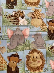 2014 PATTY REED FOR FABRIC TRADITIONS NTT INC “JUNGLE BABIES” 1.5YD X 44″ WIDE