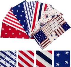 7pcs Patriotic American Flag Strips Decoration Cotton DIY Craft Sewing 16×20″