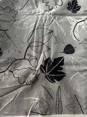 IKEA of Sweden Cotton Gray Fabric Leaves Acorns S Edholm Lisa Ullenius 3Yds 60″W