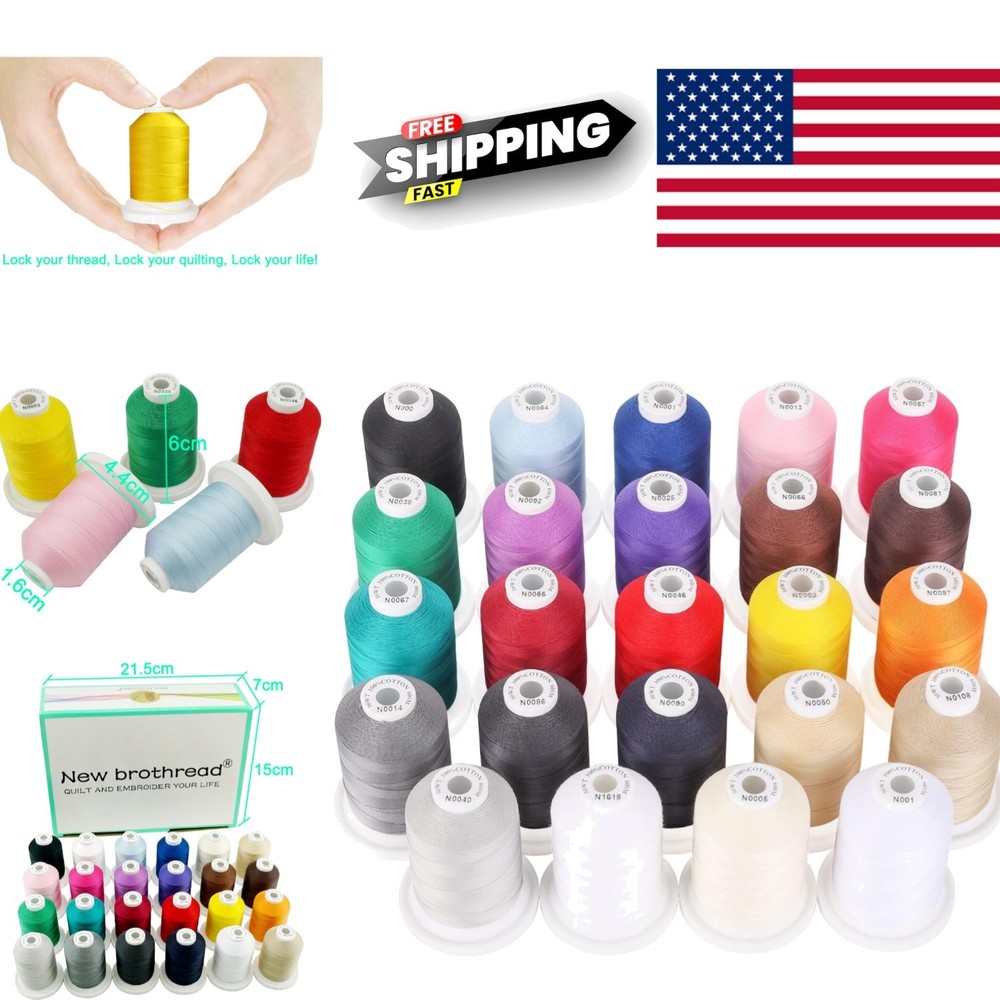 Durable Mercerized Cotton Thread 600M Spools Perfect for Embroidery and Sewing