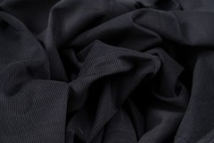 Vintage Cashco Cotton Velvet 1.2m Corduroy Solid Black 220g