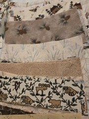 Outdoor Fishing Cabins Animals Hiking Boots Etc Cotton Quilt Remnants Fabric