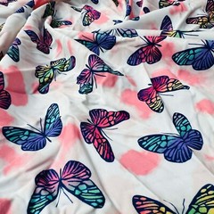 Butterflies Pink Butterflies Spandex 4-way Stretch 60″wide Swimsuit By Yard