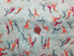 1 yd + 28″ X 43″ W Springs Creative FROLIC Fabric Whimsical GIRAFFE Blue Cotton