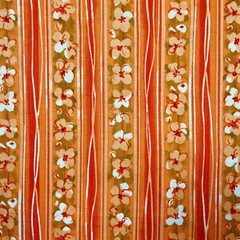 Orchids Floral Stripe Fabric Orange by Joann BY THE YARD 100% Cotton