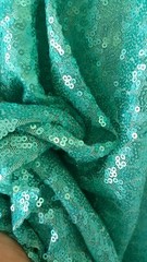 Aqua Sequin Matte on Mesh Fabric Sold by TheYard Sequin Dress Decoration Draping