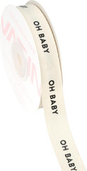 OH Baby Herringbone Cotton Twill Tape Ribbon, 5/8″ X12 Yd Natural 100% Cotton fo