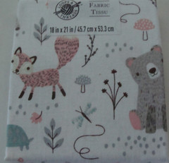 NEW Loops and Threads Fabric, 100% Cotton, 18″ X 21″ w Cute Bear Deer Fox