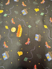 After School Adventures Bus Kite Cat 1 yard 100% Cotton Fabric Free Ship SBB3
