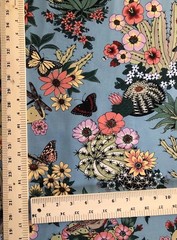 Alexander Henry Hacienda Cactus Fabric BTY Desert Flowers Butterfly Chambray