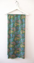 Vintage Green Paisley One Way Stretch Fabric 150cm wide x 1.3 meters