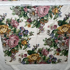 Fabric Stanley King Studios Screen Print Teflon Finish Floral 2 Pieces