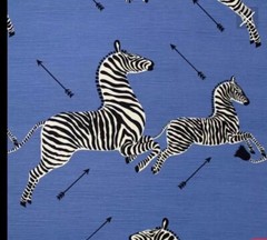 Scalamandré Dancing Zebra Fabric In Denim
