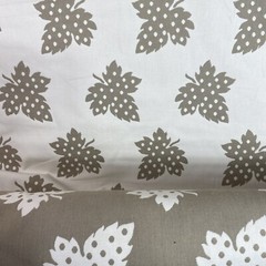 Grape Leaves Floral Double Sided Reversible Beige Cream Garden Upholstery 3 yd