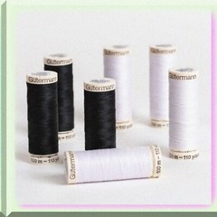 Black and White Polyester Thread Set 7 Spools