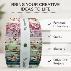 Tinyspool & Co. Jelly Roll Fabric Strips for Quilting, Waterlily Pond