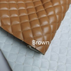 Luxury Quilted PU Leather Car Upholstery Fabric Diamond Argyle Sewing Material