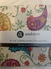 2 “WHIMSY” BY KIM SHAEFER CHARM PACKS 5X5 42 PC FOR ANDOVER FABRICS