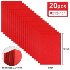 20 PCS Red Felt Fabric Sheet 8×12 Inch Assorted Color Sheets For Crafts
