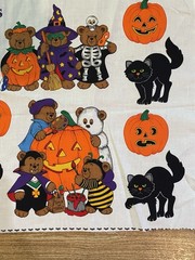 VTG Cranston Halloween Trick or Treat Appliqués & Door Decor Fabric READ