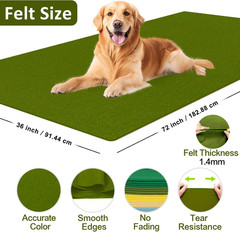 Campsite Green Large Felt Fabric 72″ X 36 “, 1.4 Mm Thick Soft Felt